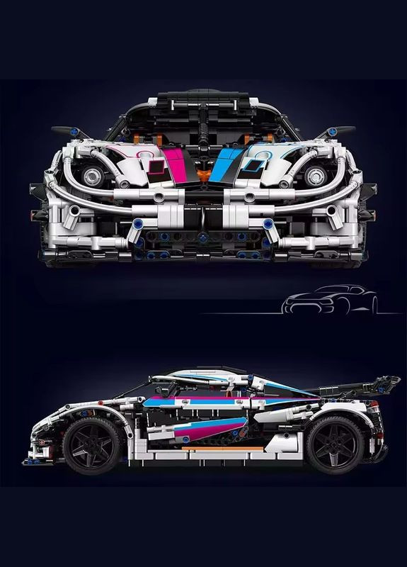 Конструктор спортивный автомобиль. Суперкар "Koenigsegg" на 3063 детали, белая Mould King (358688566)