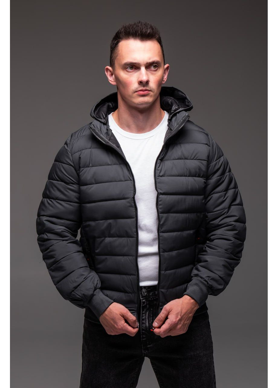 Серая демисезонная утепленная серая мужская куртка осень/весна No Brand