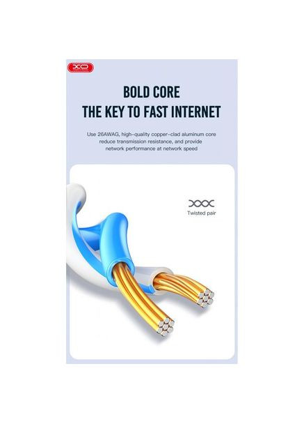 Інтернет Кабель 100см LAN RJ45 High-Speed GB007 |1M| Чорний (076265) No Brand (337348981)