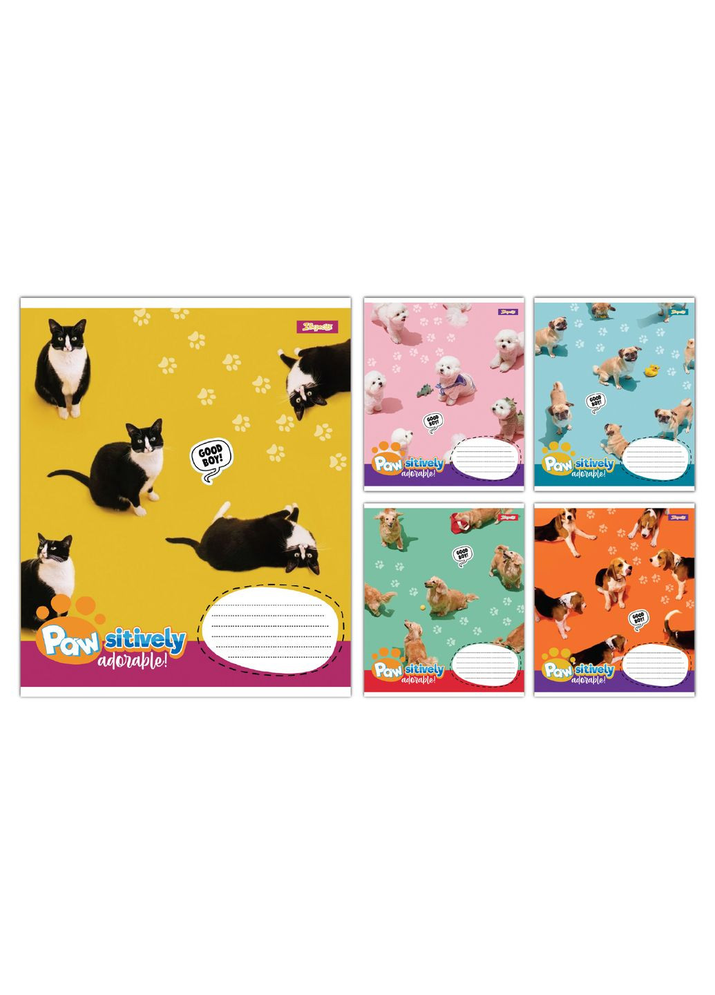 Набор тетрадей школьных 1Bересня А5/12 линия Pawsitively 25 шт (768236) 1 Вересня (352167292)