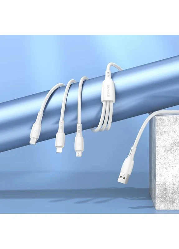 Кабель BOROFONE BX71 3-в-1 для заряджання USB Type-A, Lightning, Micro USB, Type-C 1 м PVC No Brand (402843932)