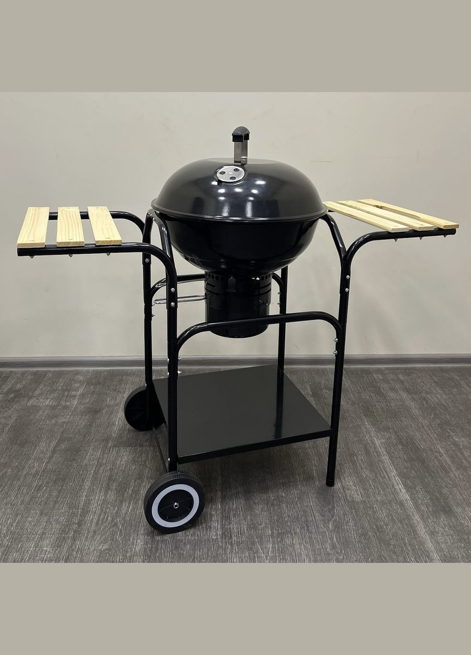Угольный гриль-барбекю с деревянной полкой WOOD GRILL No Brand (370072042)