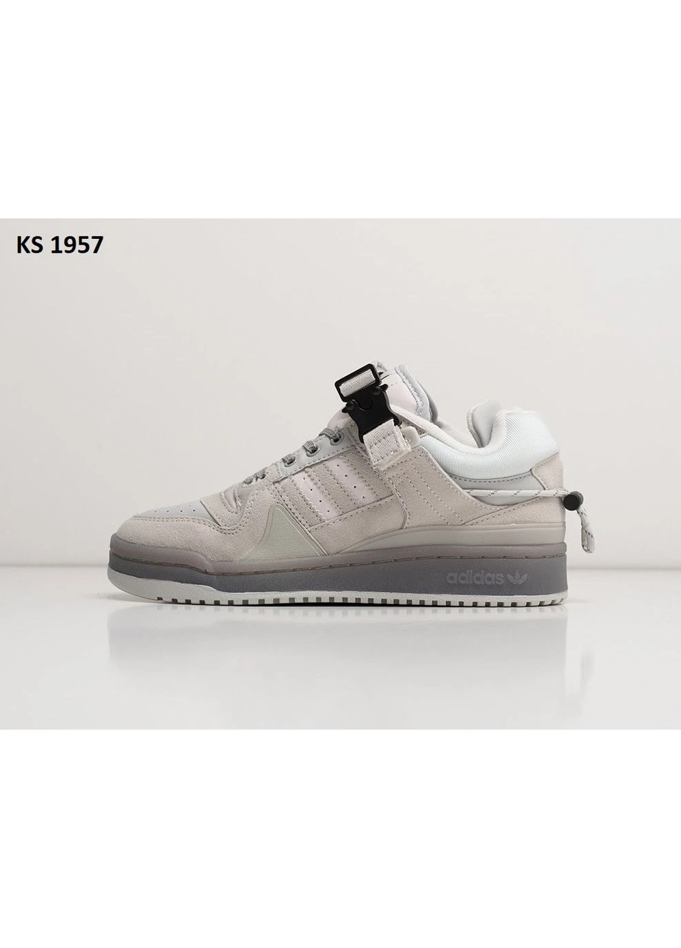 Серые летние кроссовки adidas bunny x forum low gray адидас бед бани No Brand