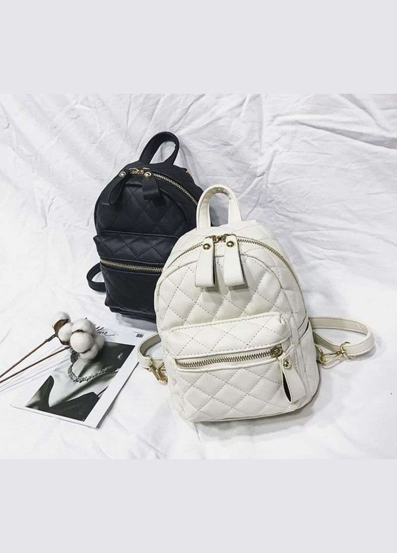 Маленький жіночий рюкзак стьобаний Молочний PTR No Brand (334730276)