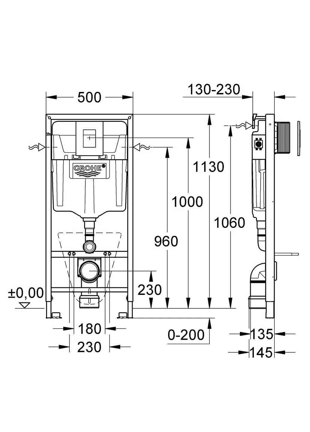 Монтажный комплект 5в1 для подвесного унитаза Fresh Rapid SL (38827000) Grohe (388163559)