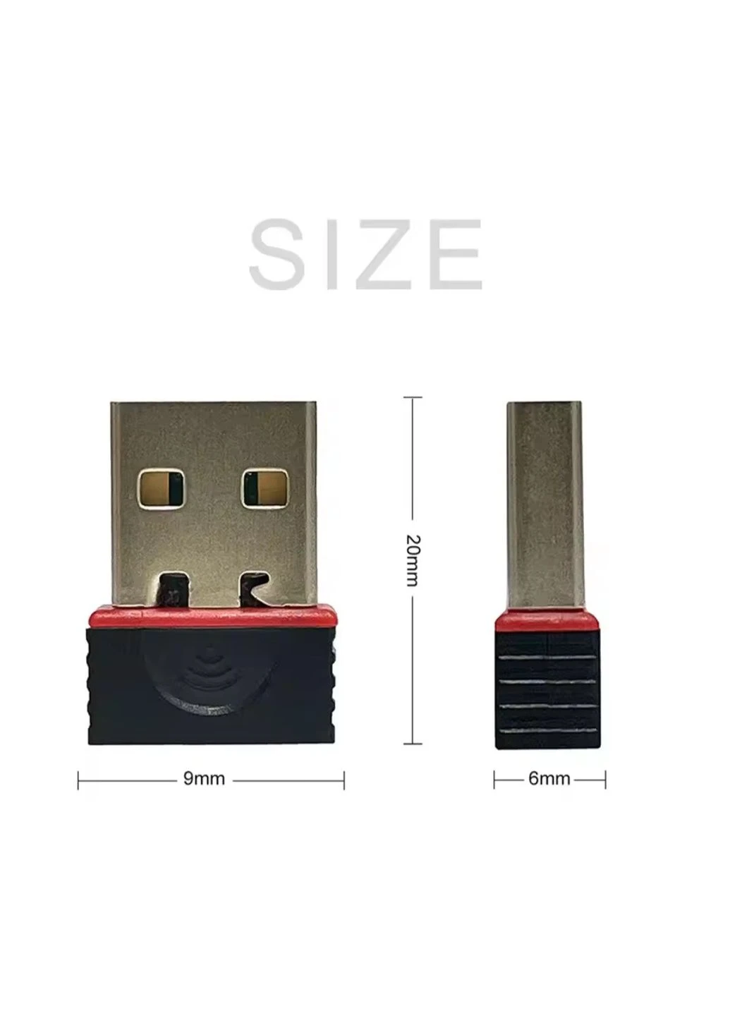 Wi-Fi мережеве приймання сигналу, мініадаптер, Wi-Fi без драйвера, 2,4G USB Plug and Play, B/G/N/AX No Brand (344547756)