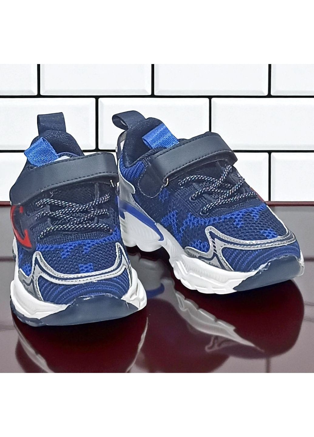 Синій Осінні текстильні ортопедичні кросівки на липучці для хлопчика Clibee