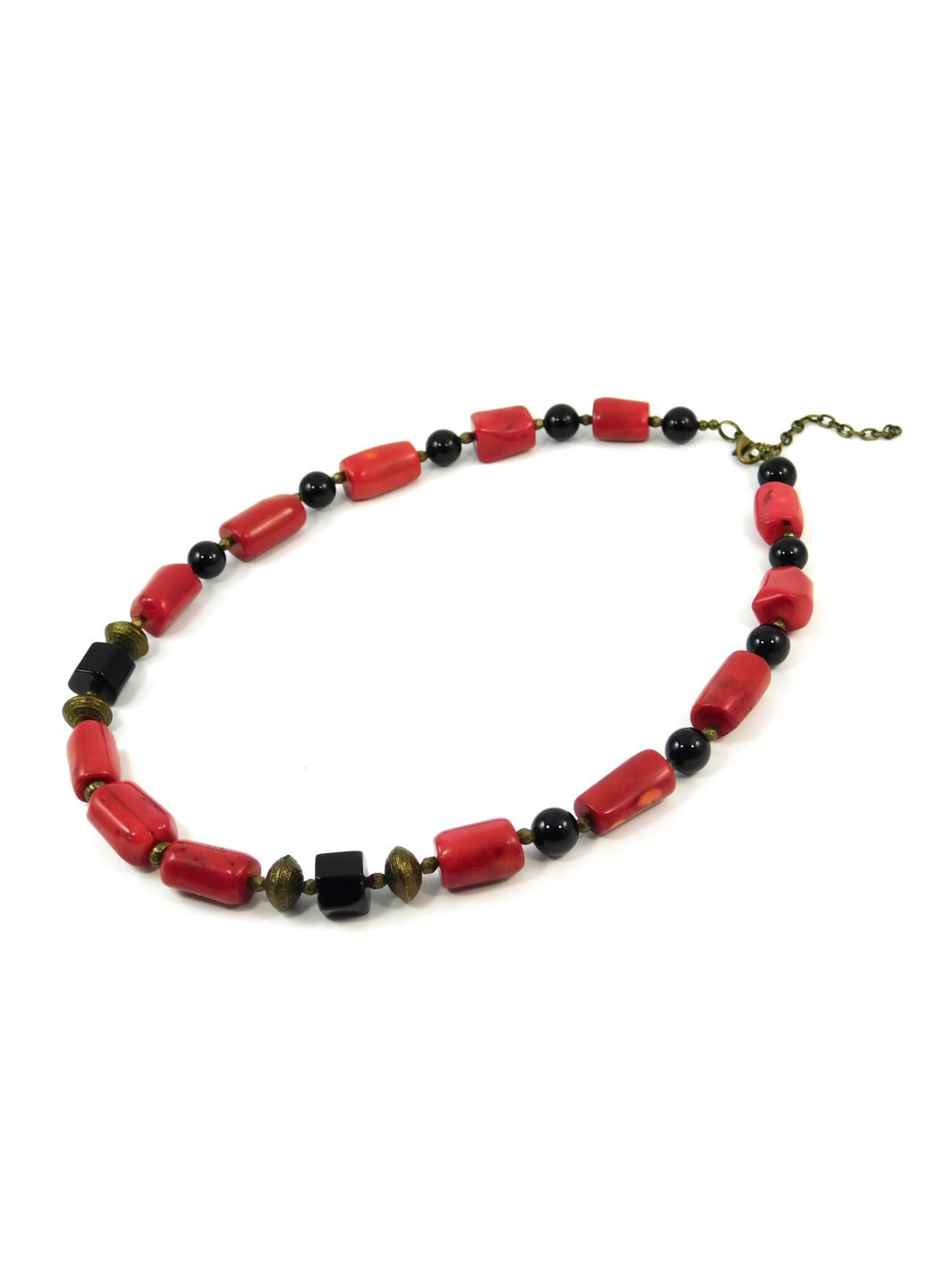 Эксклюзивные бусы "Махидевран" Коралл галтовка, Агат бочка Fursa fashion (322315490)