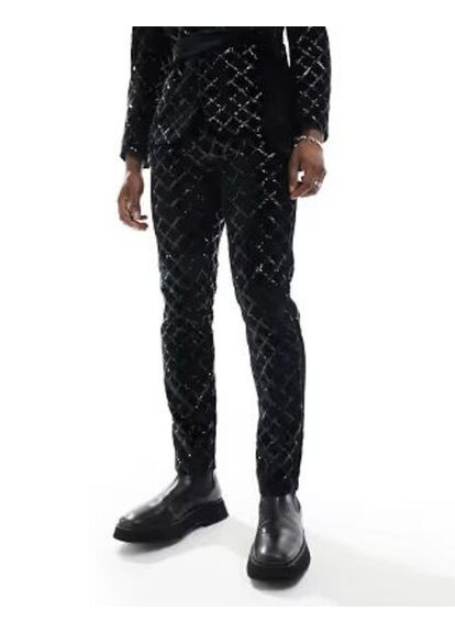 Черные праздничный демисезонные брюки Asos