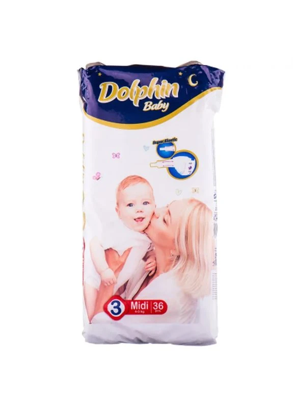 Підгузки Midi 3 5 - 9 кг 36 шт (8680131203383) Dolphin (400482176)