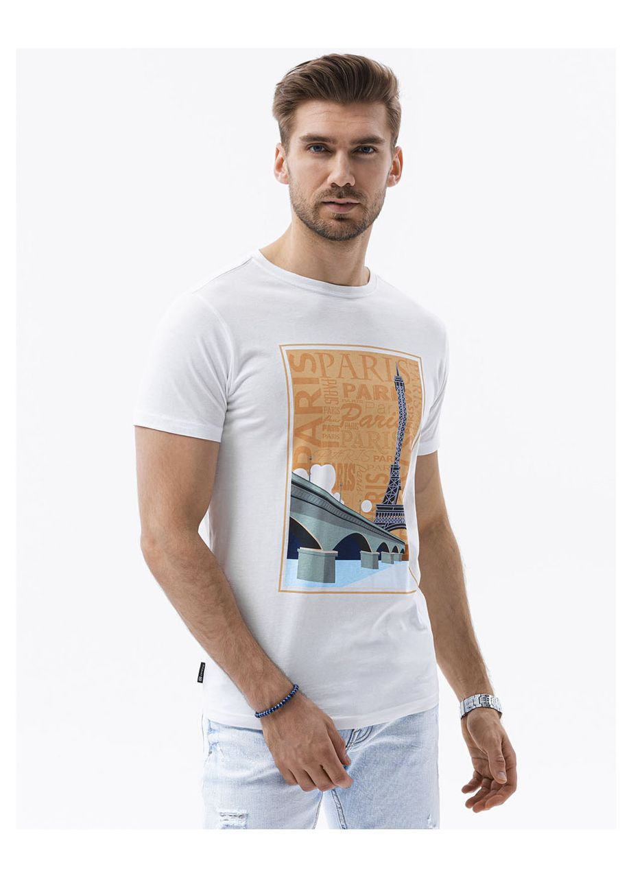 Біла футболка чоловіча з коротким рукавом Ombre