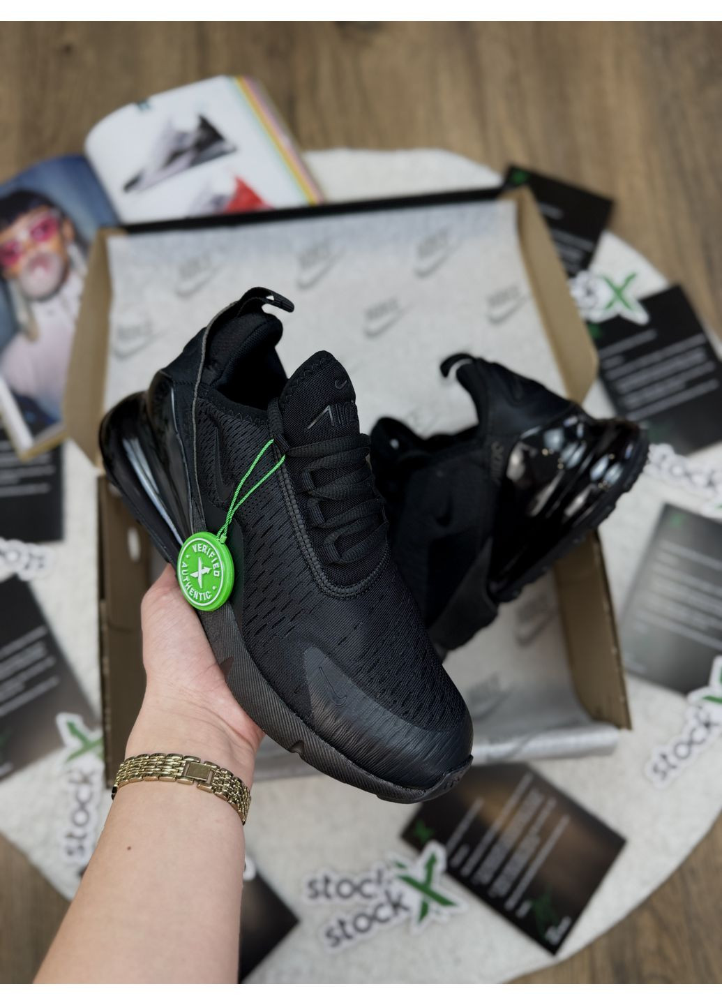 КРОССОВКИ ЖЕНСКИЕ NIKE AIR MAX 270 BLACK НАЙК АИР МАКС 270 ЧЕРНЫЕ No Brand чёрные демисезоны (392000730)