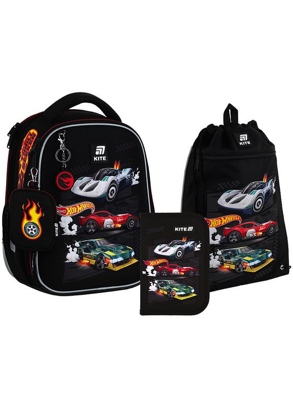 Набір рюкзак + пенал + сумка для взуття SET_HW25-555S Hot Wheels Kite (331174922)