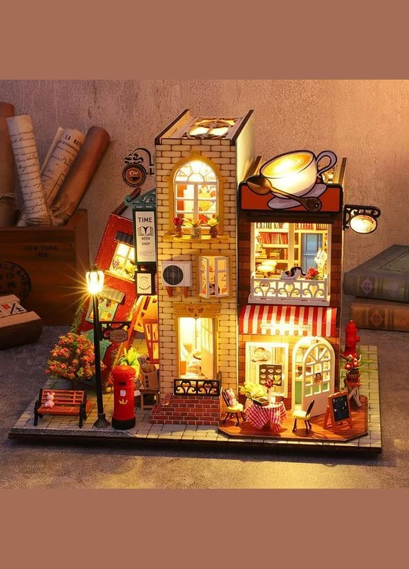 3D Румбокс Coffee Slow Time House + Пылезащитный купол (ES007-B) Diy (374973725)