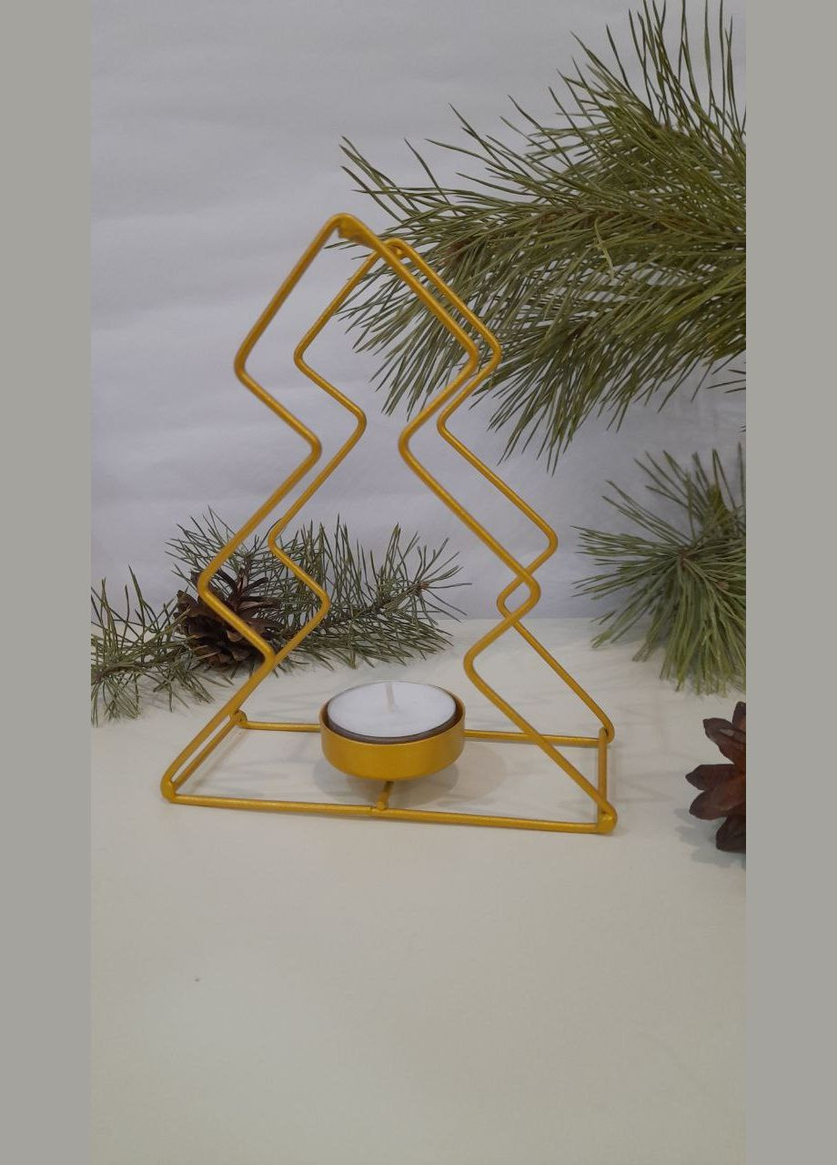Підсвічник Ялинка подвійна золото 18*16*5 см (241029) Гранд Презент (305412800)