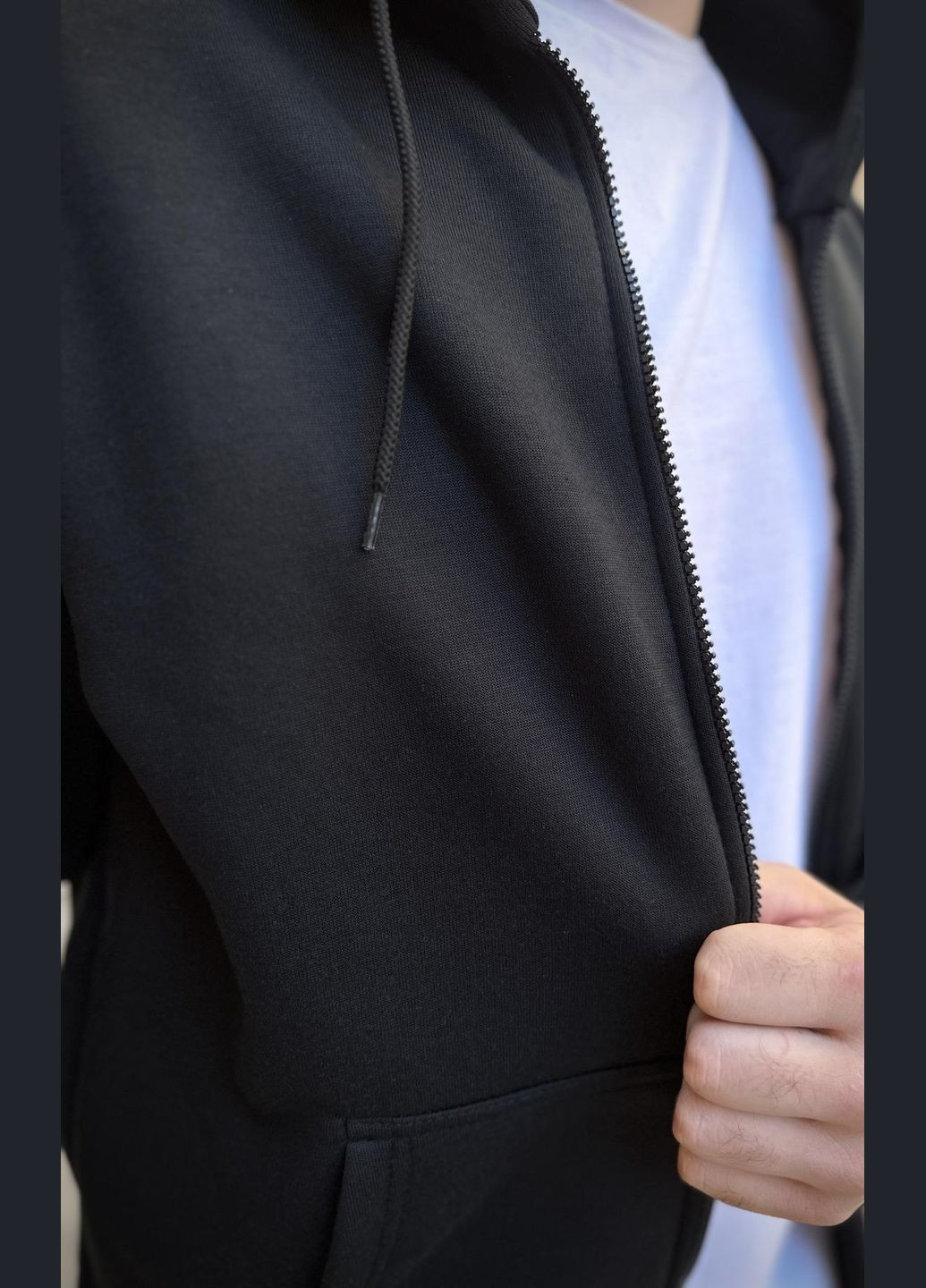 Зимова кофта на змійці з начосом чорна Vakko (301834040)