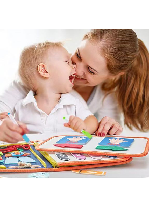 Детская развивающая сумочка для малышей бизиборд монтессори-игрушка развивающая моторику и сенсорику 545 Dark Blue Lesko (350349381)