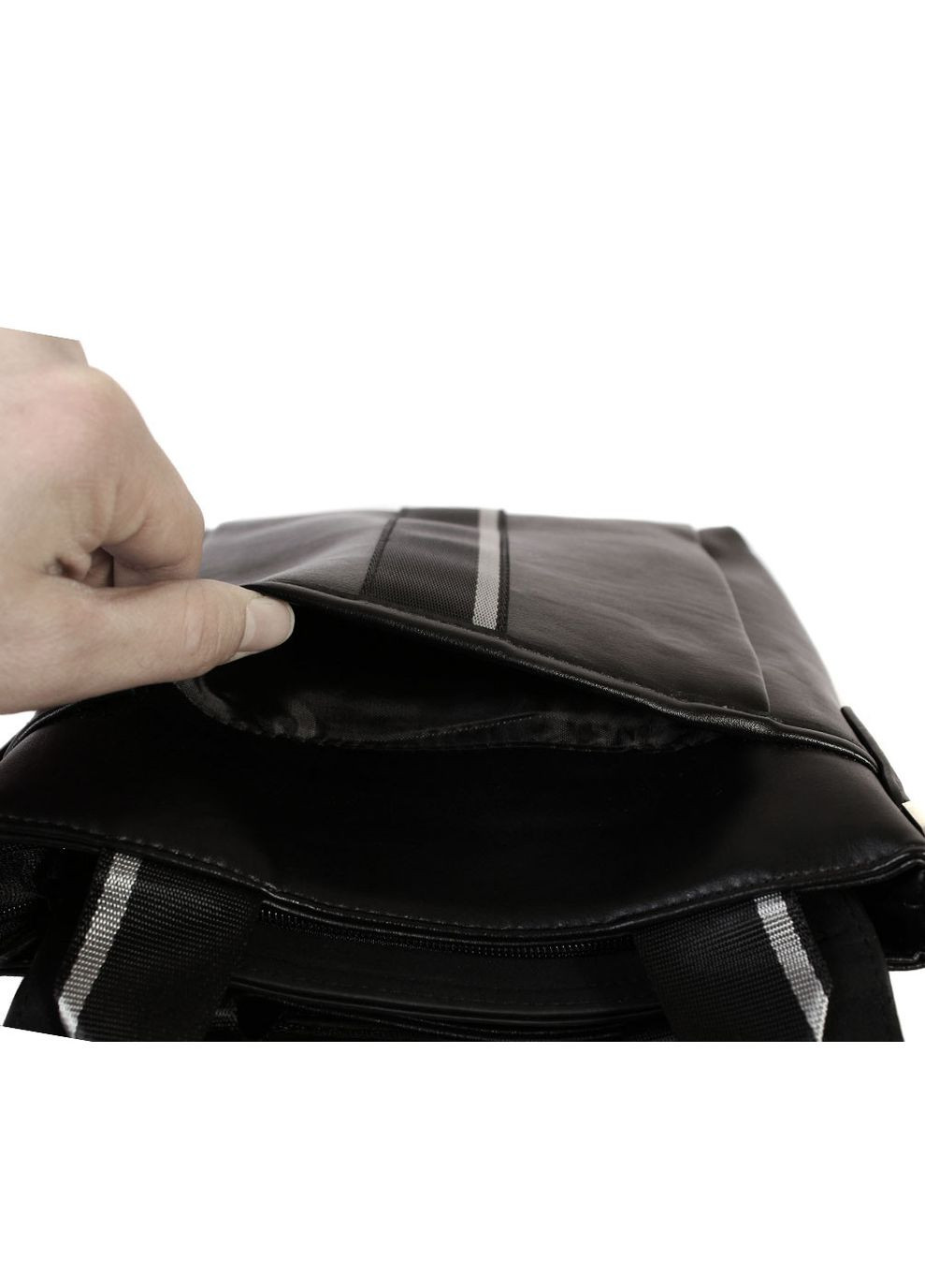 Чоловіча сумка зі штучної шкіри E30911 Чорна No Brand (370848149)