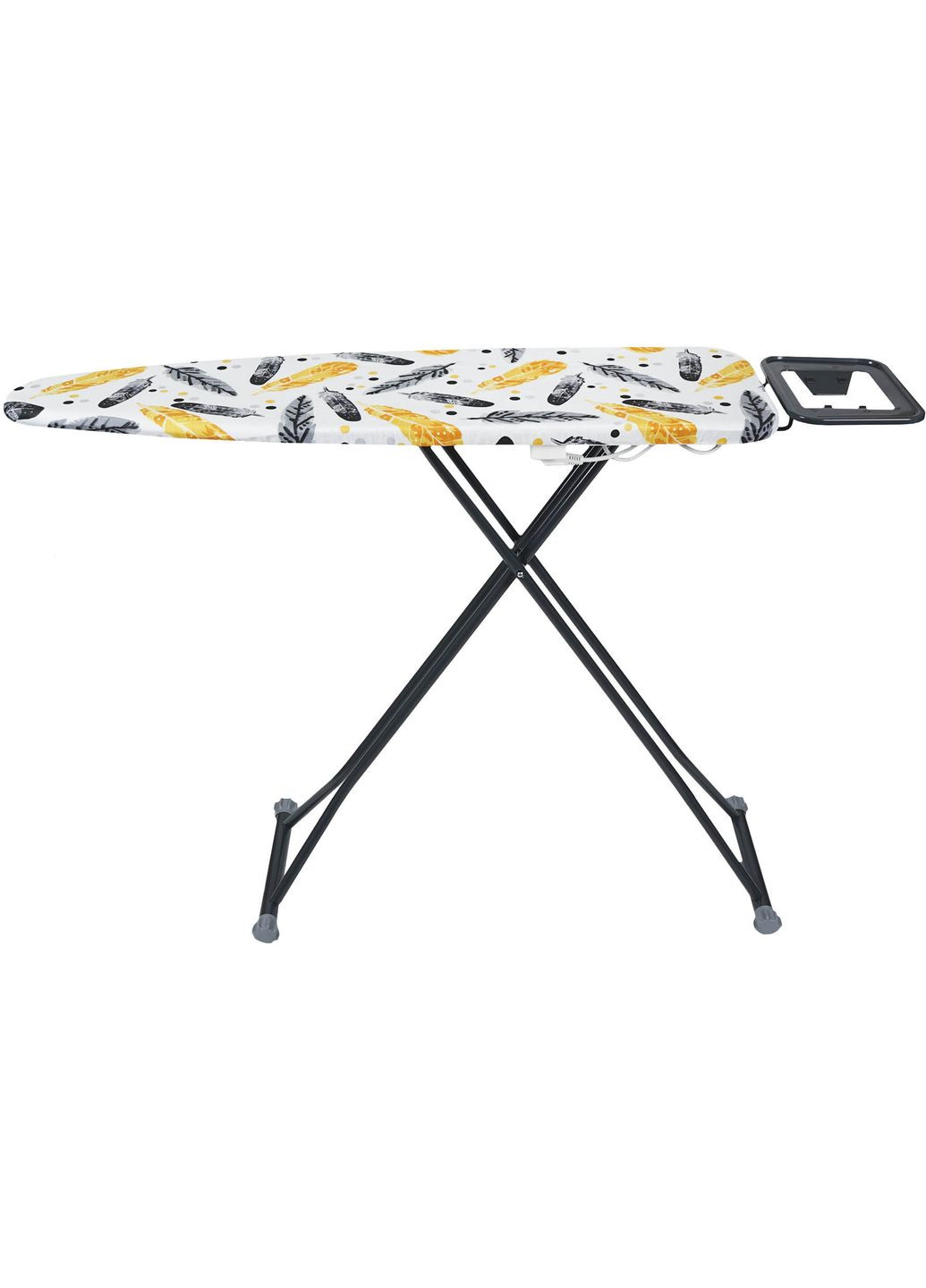 Гладильная доска ALPINE PLUS 110 х 33 см моноблок с розеткой Желто-черные перья EUROHOME (322456326)