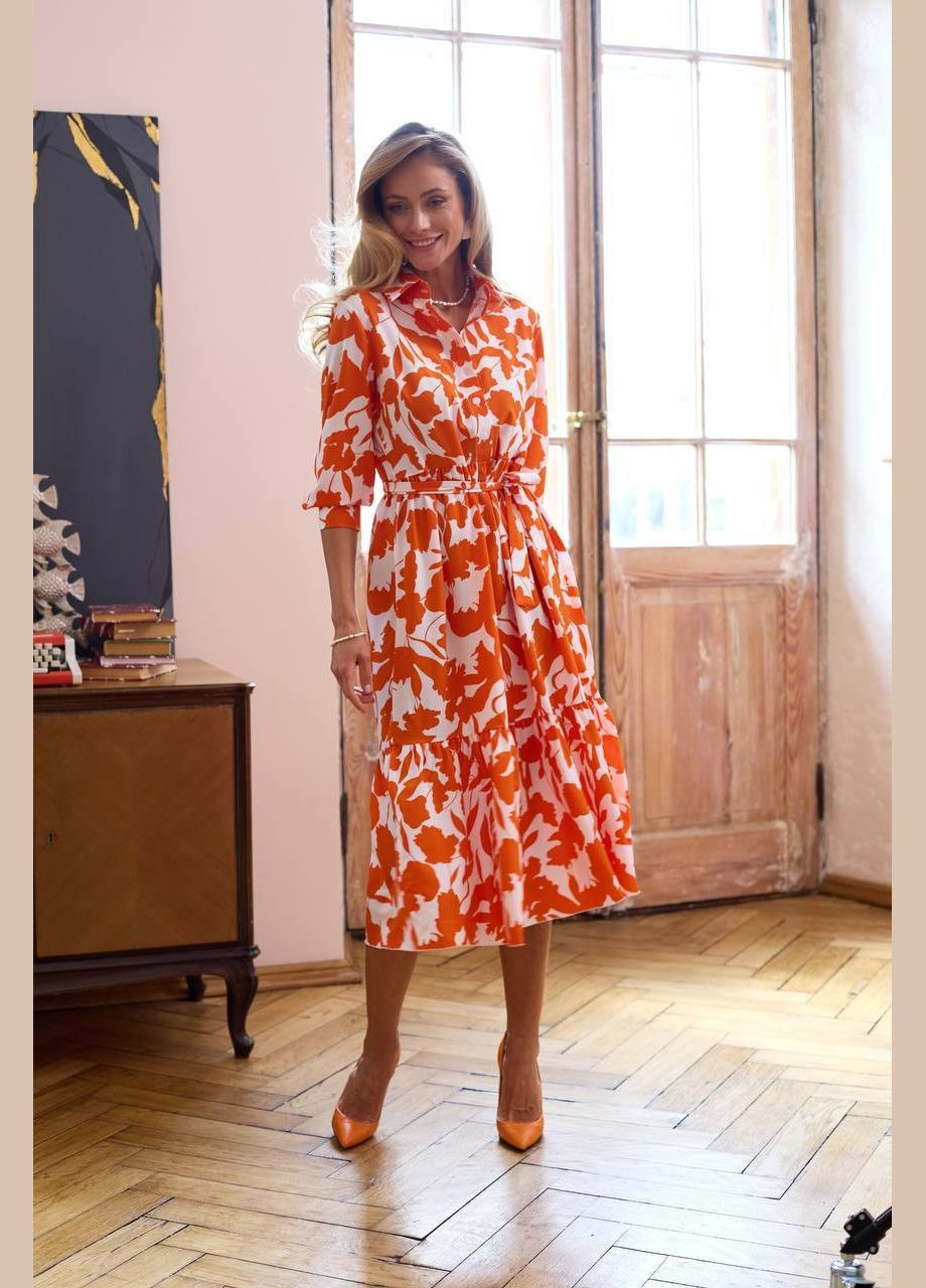 Светло-оранжевое женское платье No Brand