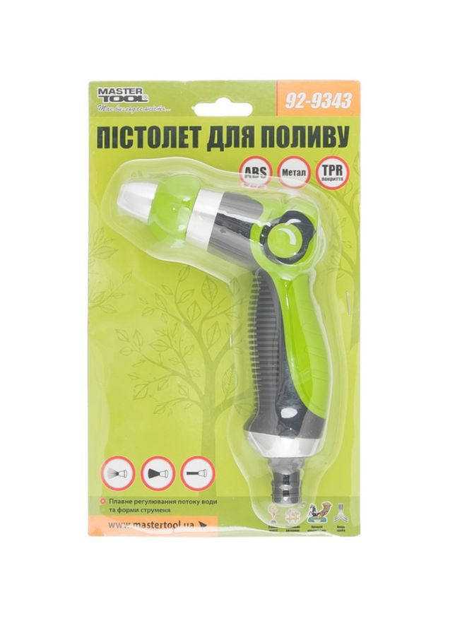 Пістолет для поливу Mastertool 1/2" метал з регулюванням потоку (92-9343) Master Tool (335049176)