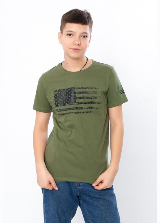 Зеленая летняя футболка для мальчика (подростковая) Носи своє