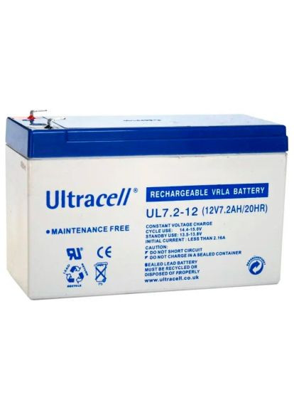 Батарея до ДБЖ 12V-7.2Ah, AGM (UL7.2-12) Ultracell 12V-7.2Ah, AGM (366522296)