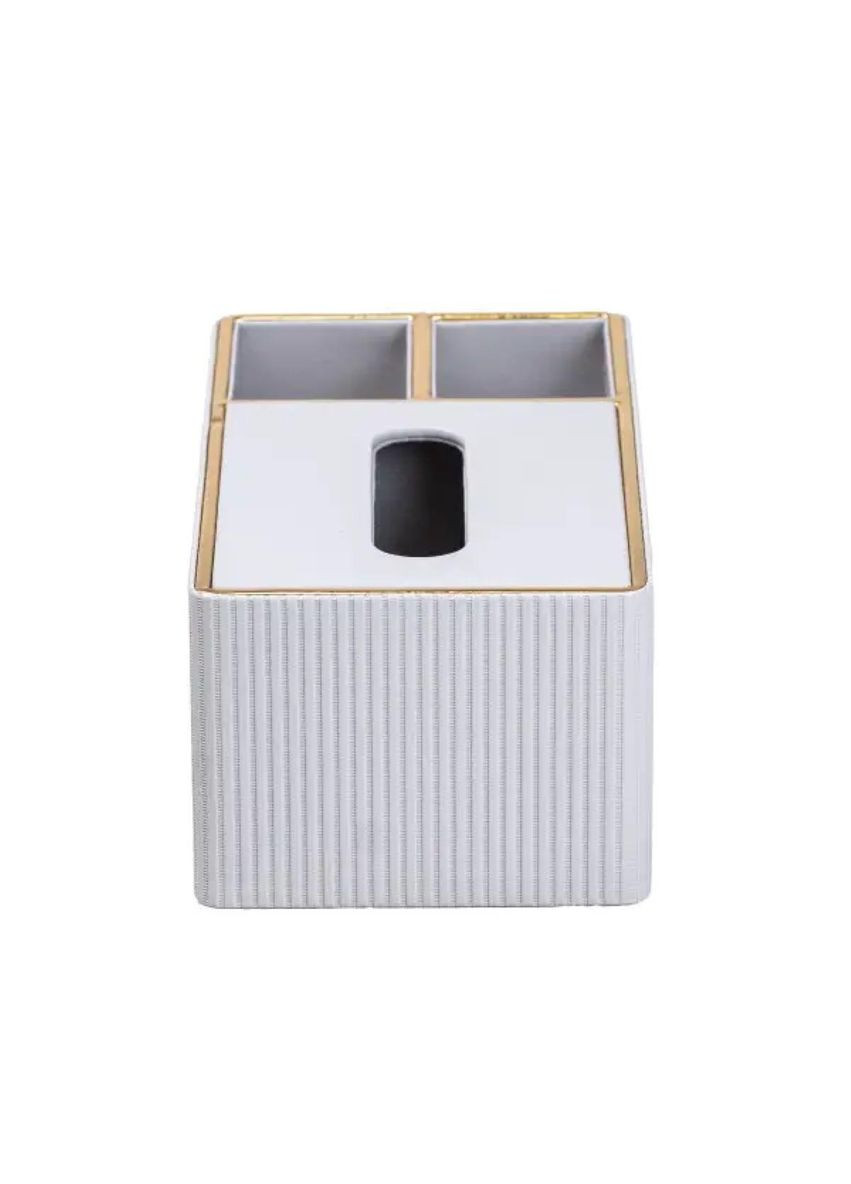 Серветниця-органайзер з еко-шкіри 3 відділення 27*14*10 см Білий HP9128 TS Kitchen (370801859)