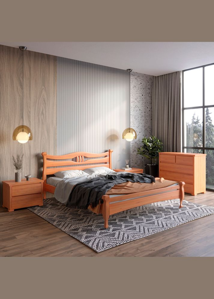 Односпальная деревянная кровать Даллас 90х200 см (MBG-6008) Mebigrand (366084603)