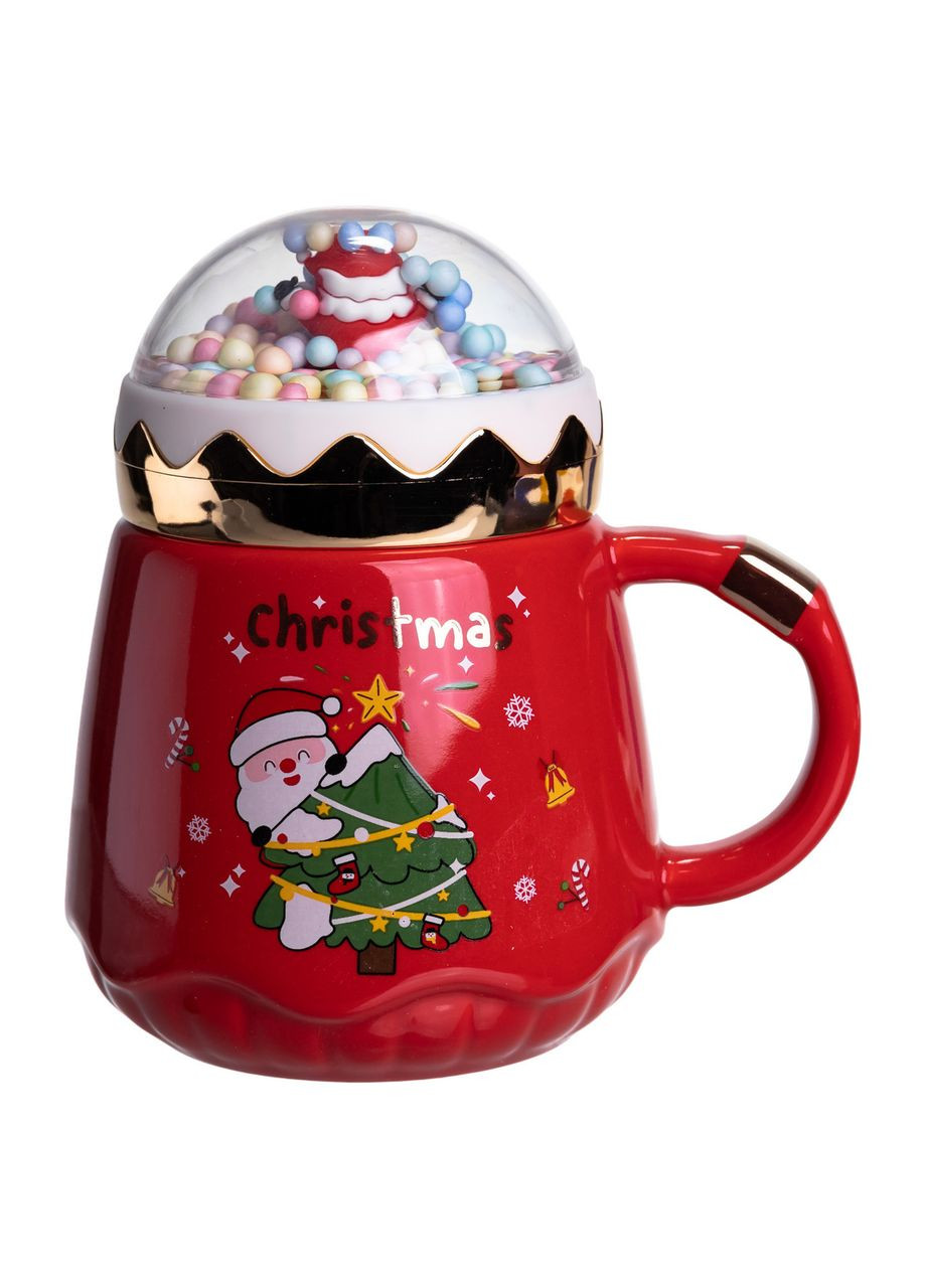 Чашка фарфоровая с крышкой Christmas 400 (мл) FM-CS-41D Yiwu (370974063)