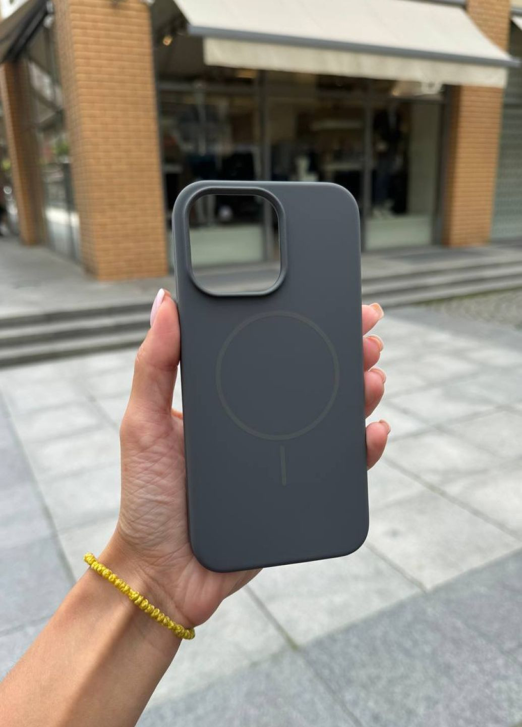 Чохол силіконовий з MagSafe для iPhone 15 Pro Max Titanium/чохол айфон 15 про макс темно-сірий магсейф No Brand (362465069)