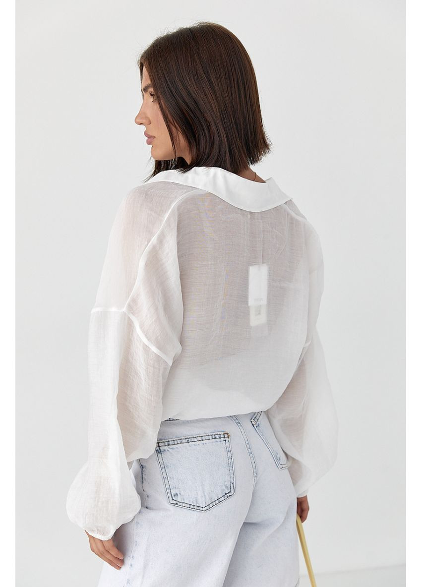 Напівпрозора сорочка з тенселу Lurex Рубашка (370379864)