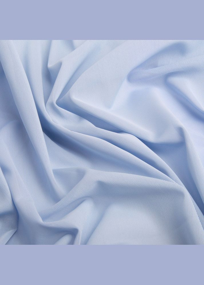 Тканина сітка Нейлон декоративна 150 см 170 г/м2 для одягу, декору, еластична, стрейчева 1537 блакитна IDEIA (322765175)