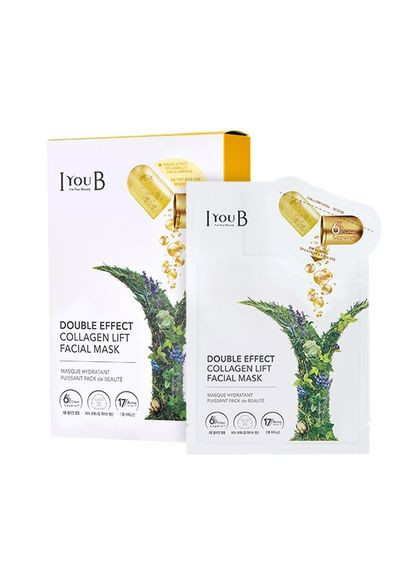 Подтягивающая маска для лица с коллагеном Double Effect Collagen Lift Facial Mask 27 мл/3 мл (8809524610816) IYOUB (349755379)