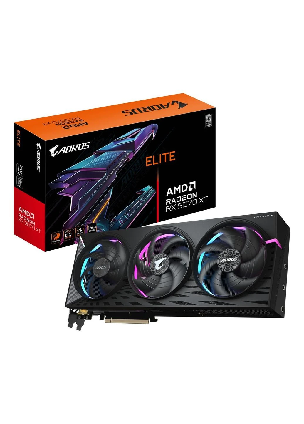 Відеокарта PCIE16 RX9070XT 16GB GDDR6 R9070XTAORUS E-16GD Gigabyte (385630342)