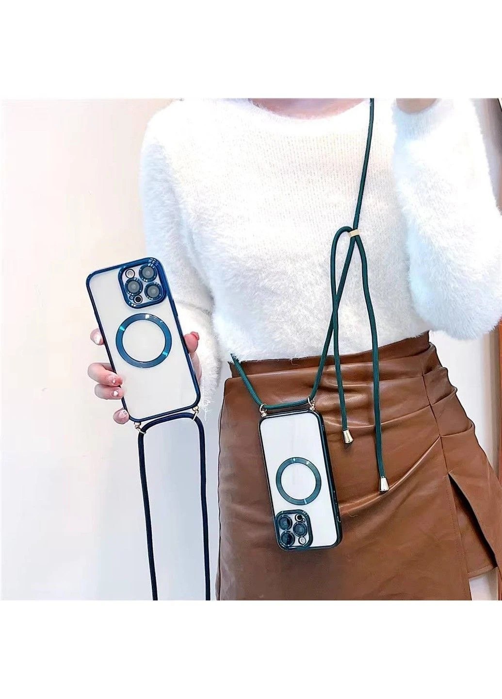 Чехол Crossbody Lanyard with Magsafe с шнурком для iPhone 11 Pro Max No Brand (382922431)