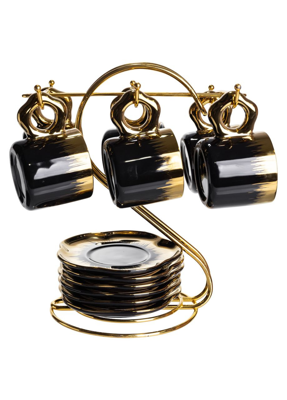 Набор чашек для кофе на металлической подставке 6 (шт) по 100 (мл) с золотом FM-47 Yiwu (370800230)