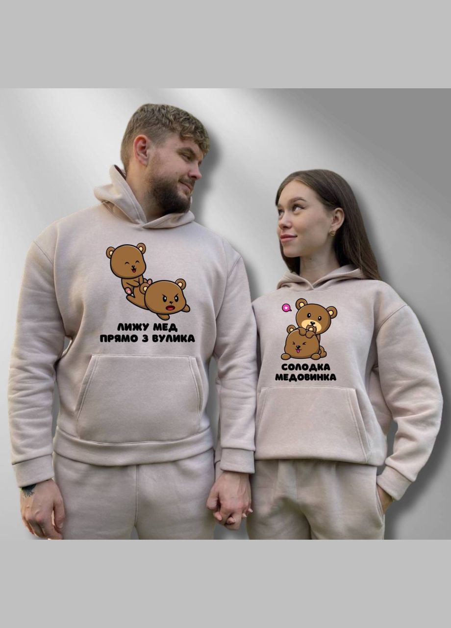 Парные худые теплые с капюшоном, Таш, принт "Мишки" (451) Hand Made (358897151)