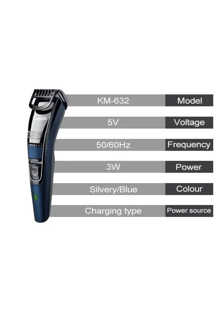 Машинка для стрижки KM-632 silver blue Kemei (322701285)