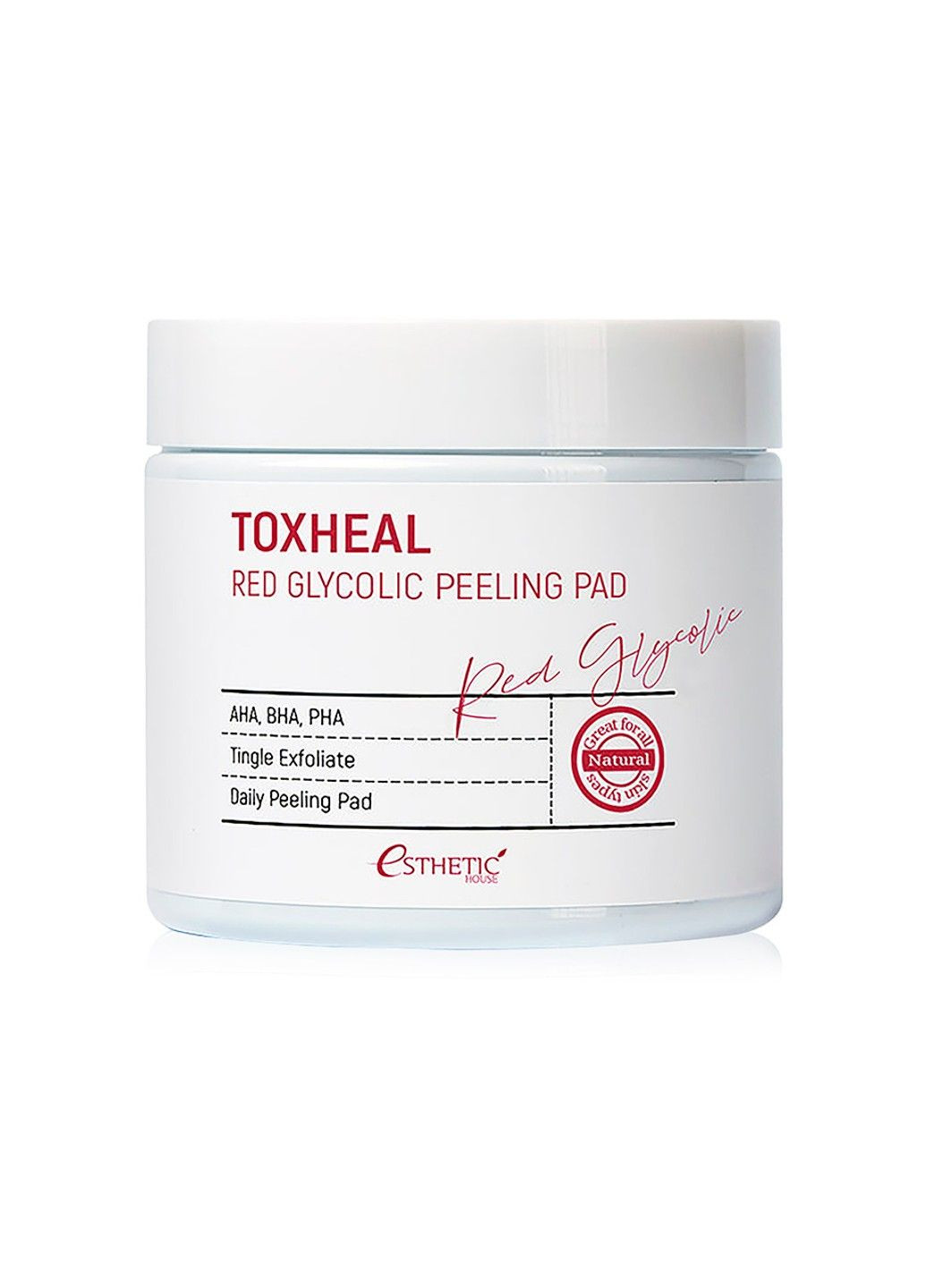 Пілінг-диски для обличчя з гліколевою кислотою Toxheal Red Glycolic Peeling Pad - 100 шт Esthetic House (285813472)