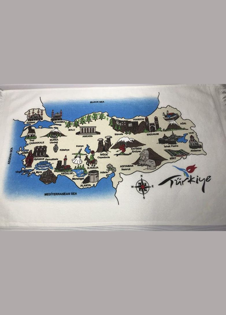 Набір 12 кухонних рушників Art of Sultana Antalya Adana 40х60 махра/велюр No Brand комбінований