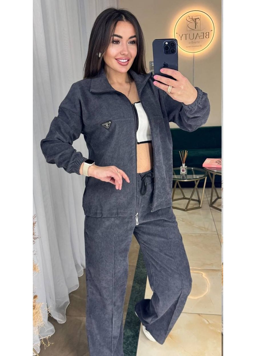 Женский костюм из микровельвета "Весенняя элегантность" | Размерная сетка в описании GD/GL Модний простір (364966463)