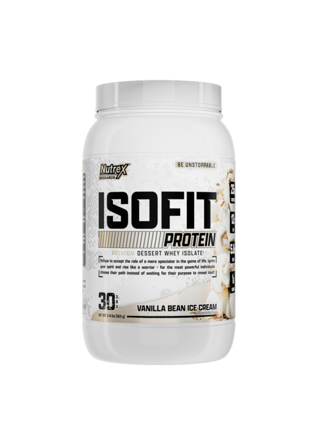 Сироватковий ізолят Isoﬁt 30srv Ванільне морозиво білковий коктейль для нарощування м'язів та відновлення Nutrex (368980528)