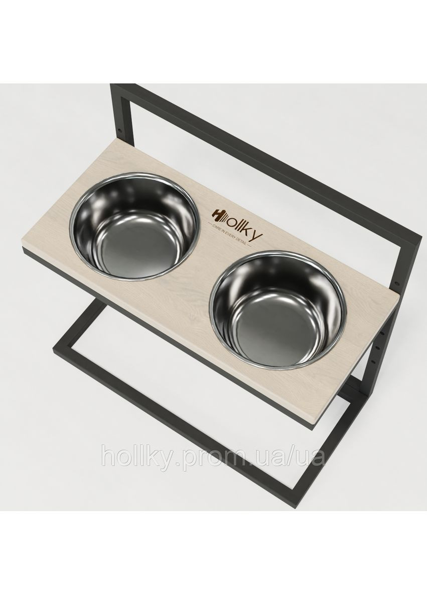 Миски на регульованій підставці для великих собак Flex L (2 × 1.8 л) FL-502850-GRWH Hollky (365652769)