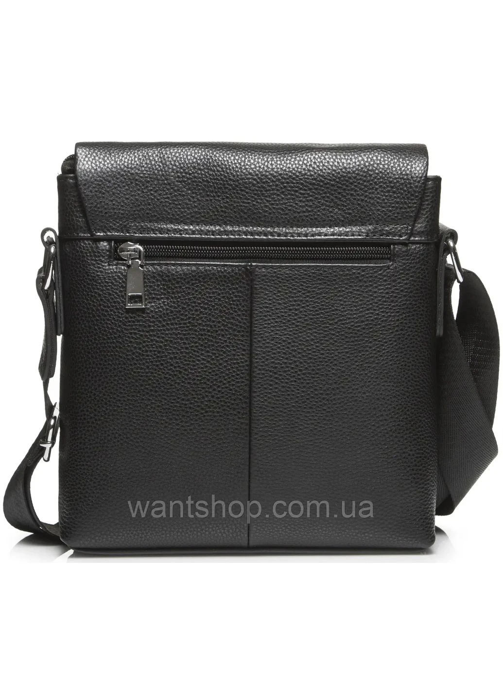 Шкіряна чорна чоловіча сумка через плече Tiding Bag (302390992)