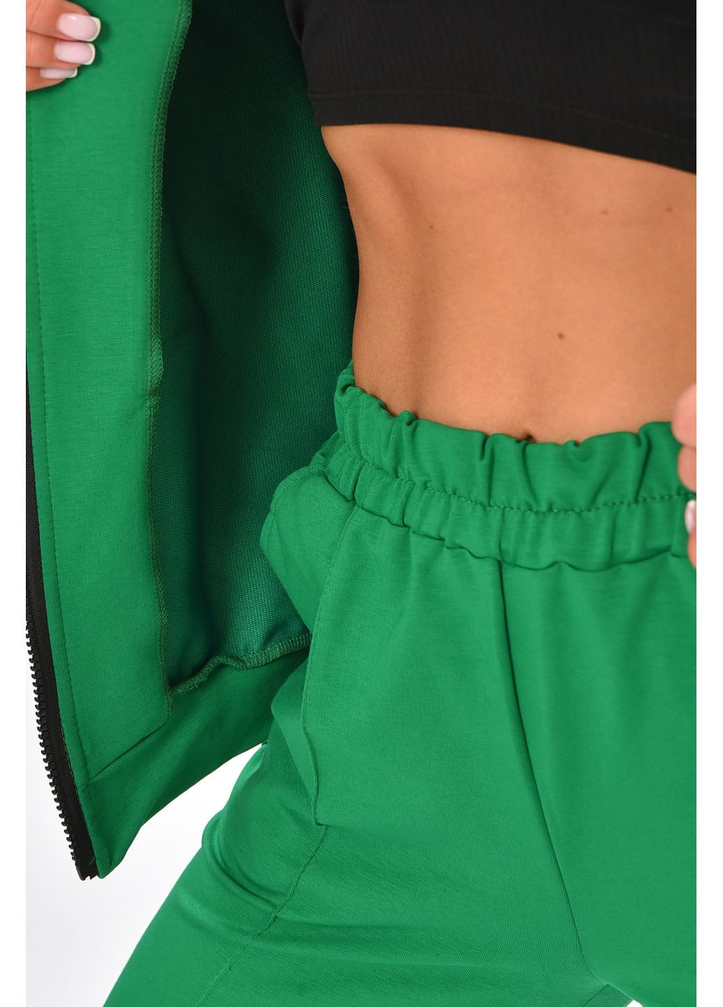 Спортивный костюм женский зеленого цвета Let's Shop (355336147)