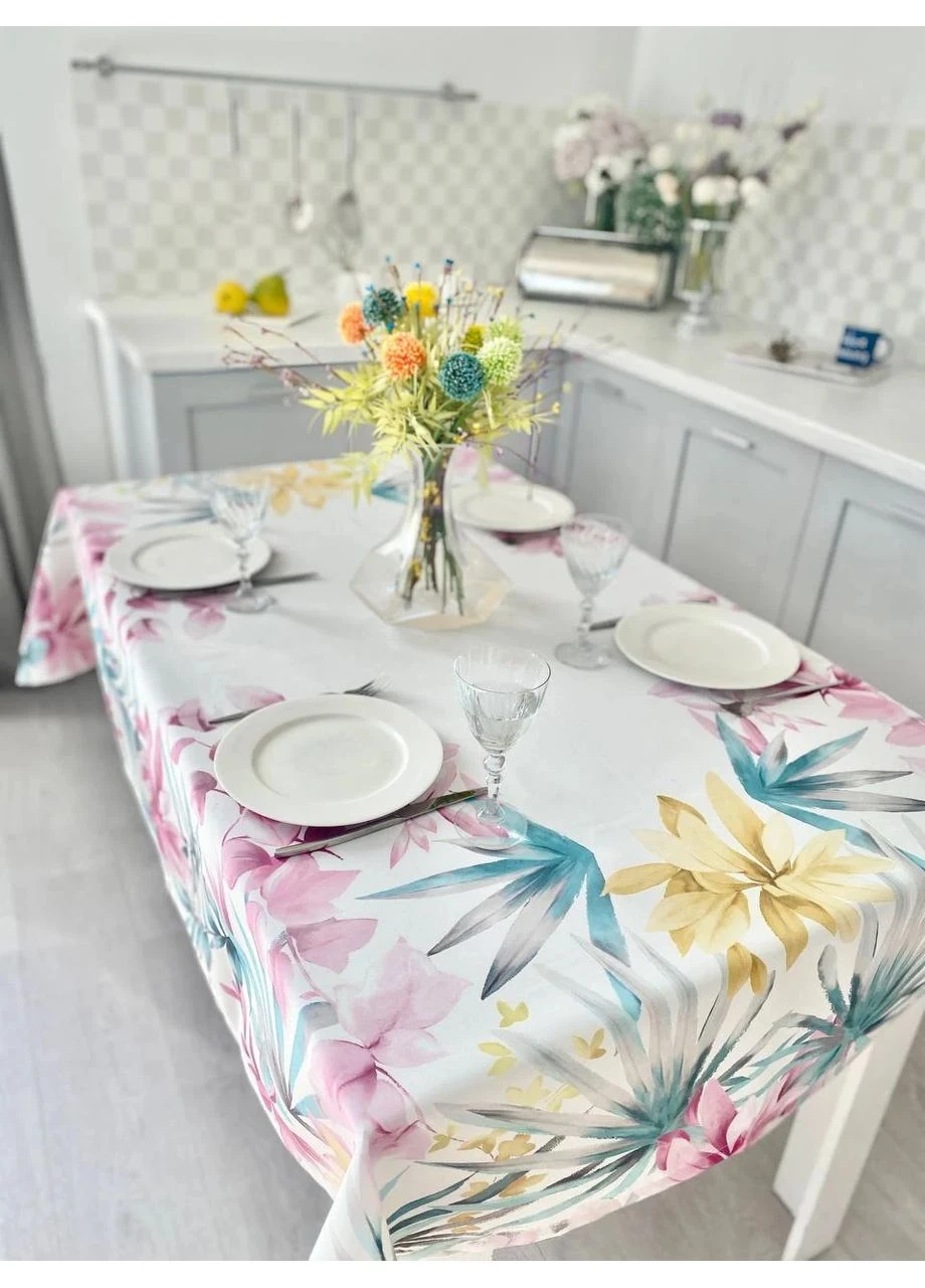 Скатертина водовідштовхуюча MANTEL BOTANIA 145x200 см 75% бавовна, квітковий асорті No Brand (402843991)