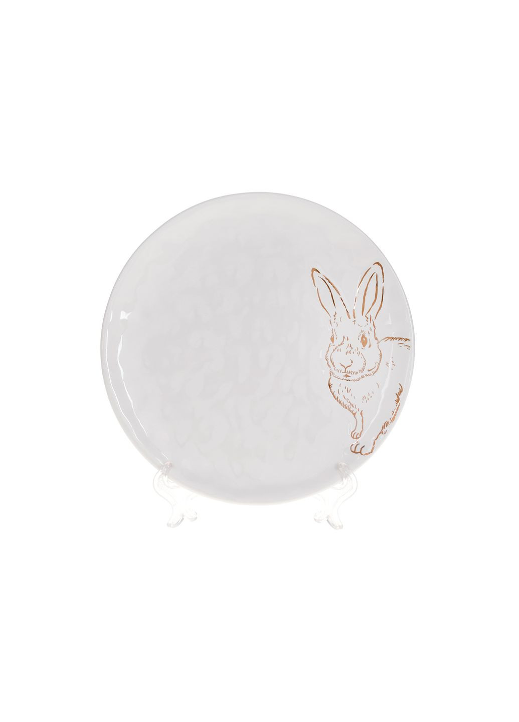 Тарелка керамическая с рисунком Bunny 21.5см, цвет – белый с золотом. BonaDi (292254751)