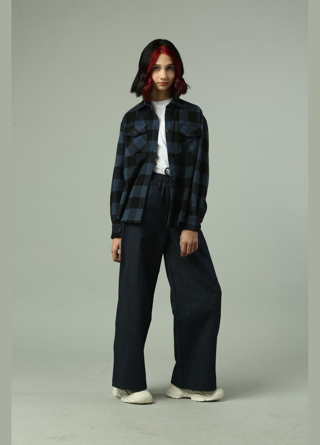 Синий демисезонный комплект (рубашка, джинсы) с рубашкой, брючный IRmAS оверсайз