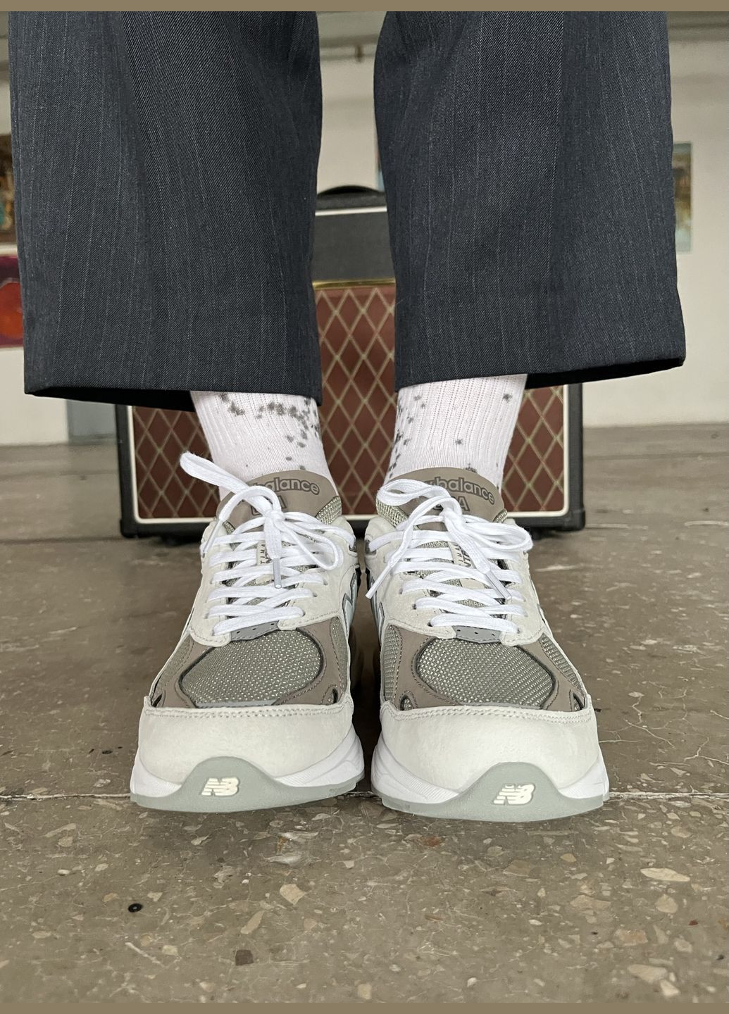 Кроссовки женские и мужские New Balance 990 grey brown | Нью Беланс 990 серые коричневые No Brand серые демисезоны (316663543)